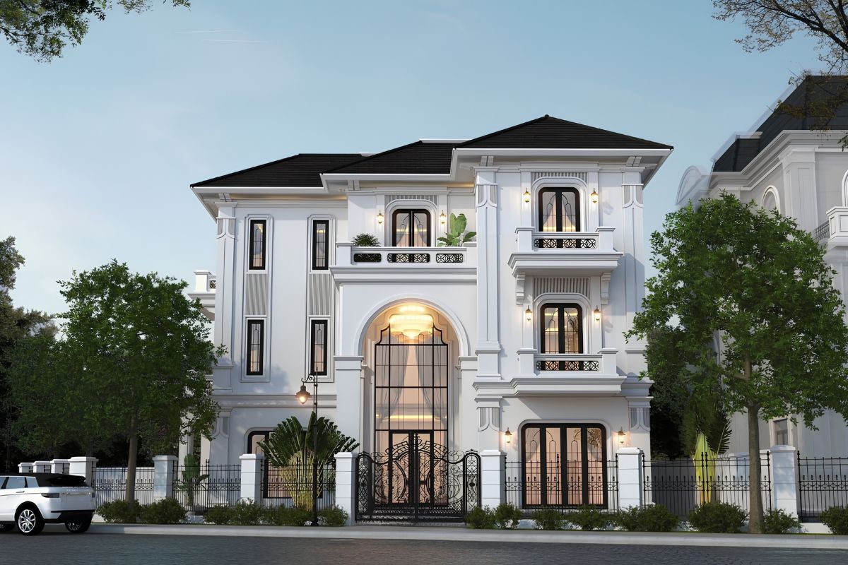 Với biệt thự 3 tầng 6 phòng ngủ, sân vườn, hiên thoáng và hồ nước nhỏ giúp không gian sống mềm mại, giàu cảm xúc hơn  (Ảnh: Sưu tầm)