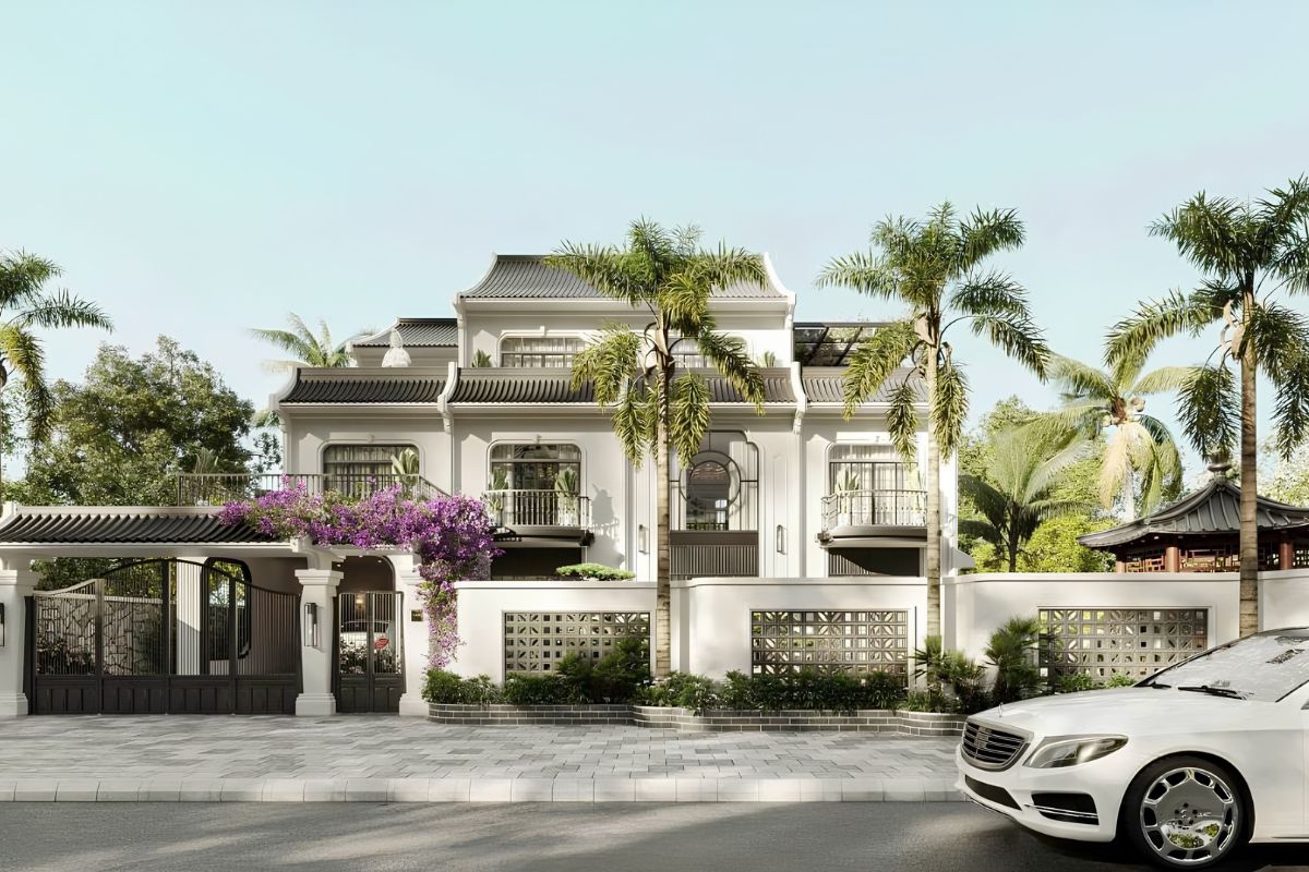 Indochine và Địa Trung Hải đều phù hợp với biệt thự cho gia đình nhiều thế hệ nhờ vẻ đẹp ấm áp, riêng tư và bền vững  (Ảnh: Sưu tầm)