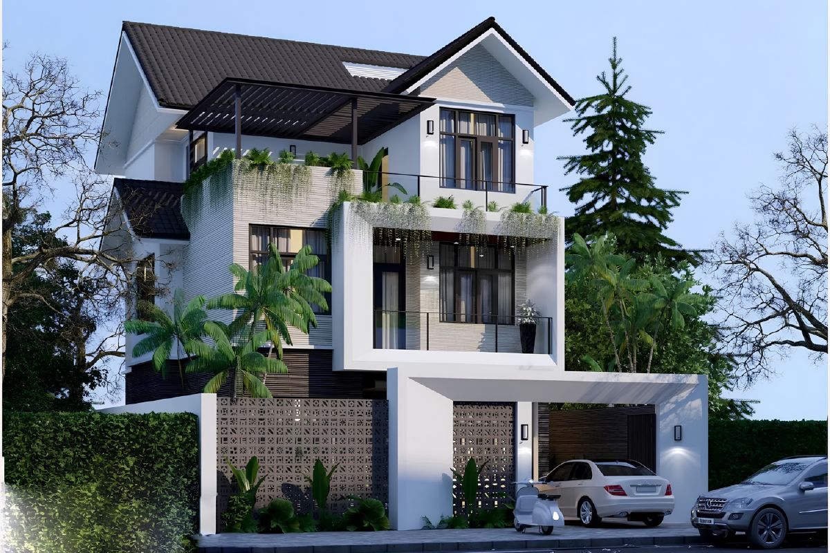 Với độ dốc lớn, mái Thái hỗ trợ thoát nước nhanh, giảm thấm dột và bảo vệ ngoại thất tốt hơn  (Ảnh: Sưu tầm)