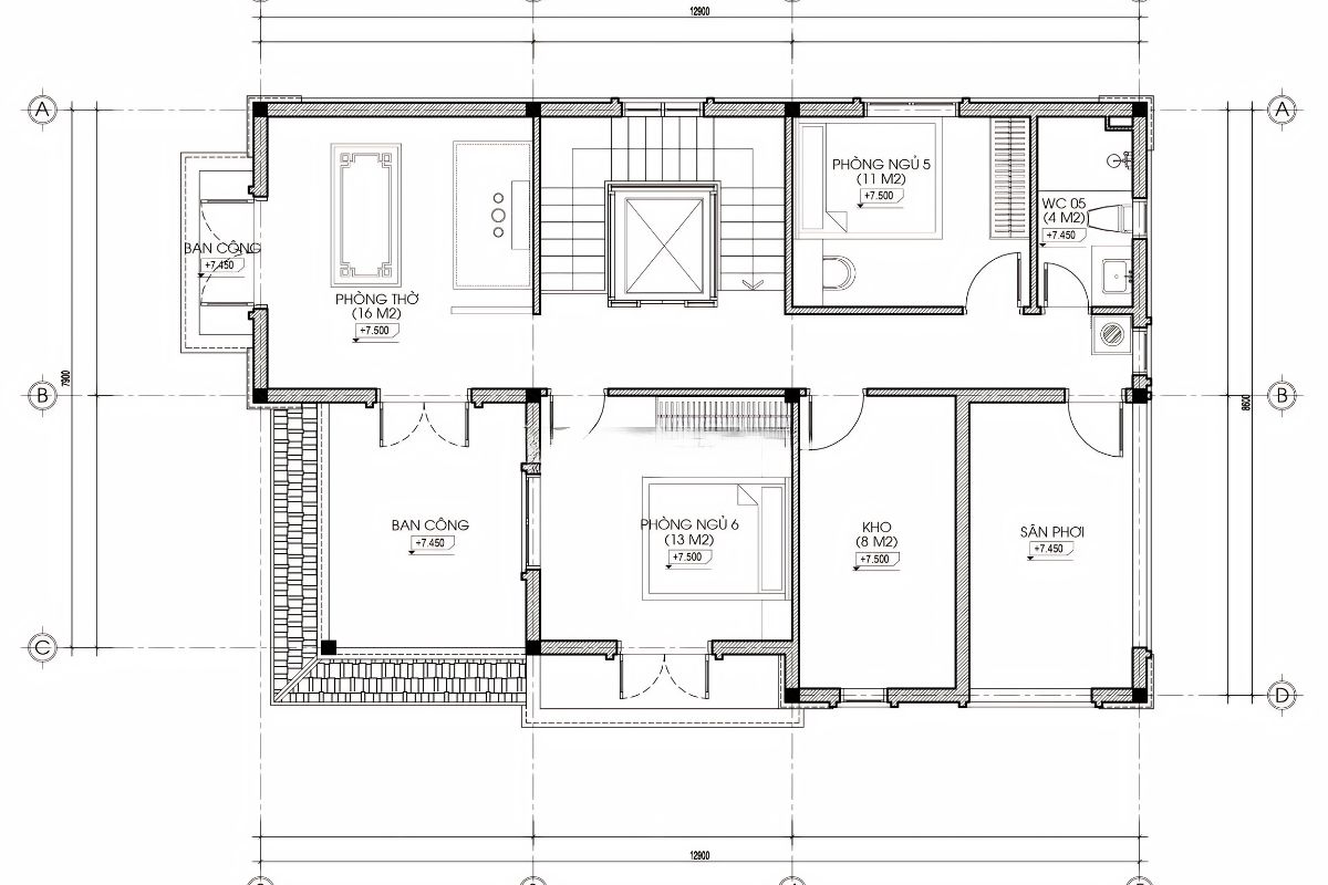 Tầng 3 giúp biệt thự 3 tầng nhiều phòng ngủ linh hoạt hơn với phòng thờ, phòng ngủ phụ, sân thượng và khu thư giãn (Ảnh: Sưu tầm)