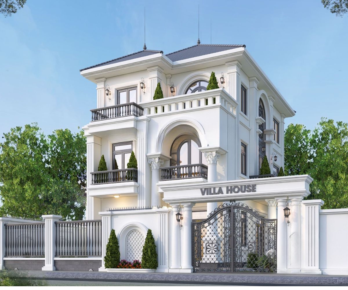 Mẫu biệt thự 3 tầng 8x12m sang trọng, tối ưu diện tích 96m² và đáp ứng tiện nghi cho gia đình nhiều thế hệ (Ảnh: Sưu tầm)