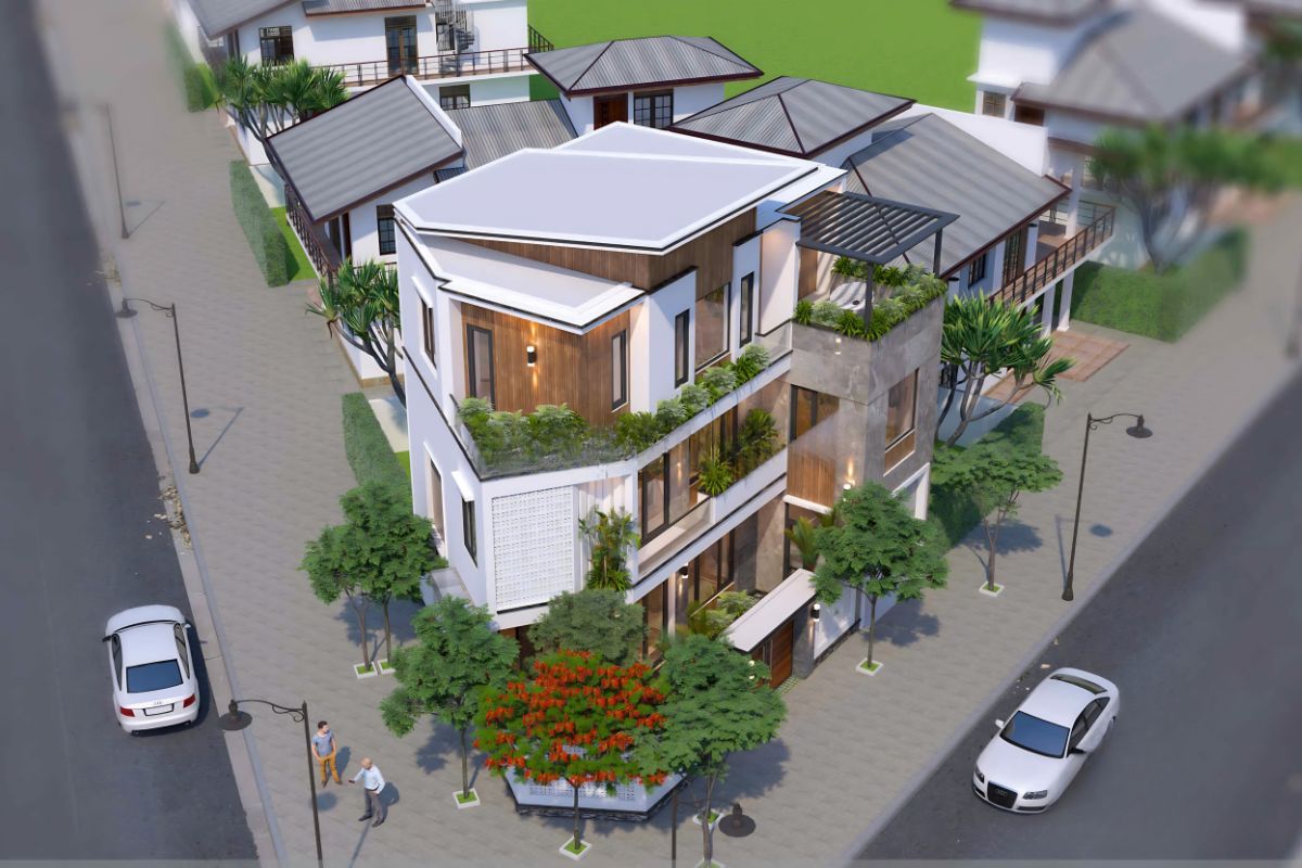 Với hình khối hiện đại và mái lệch phá cách, công trình vừa bảo đảm công năng sử dụng, vừa có diện mạo khác biệt (Ảnh: Sưu tầm)