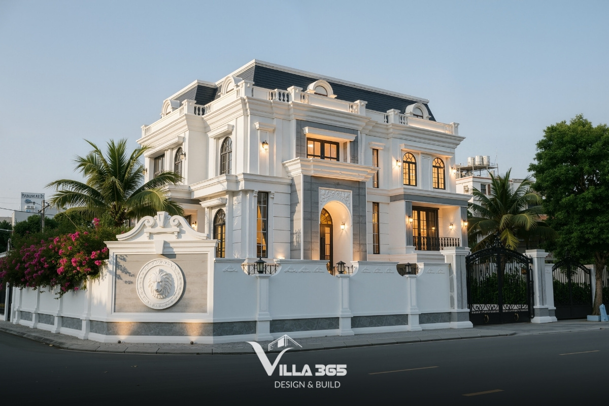 Kết cấu mái nhiều lớp giúp biệt thự mái Mansard 3 tầng cách nhiệt, chống thấm và giảm tiếng ồn 