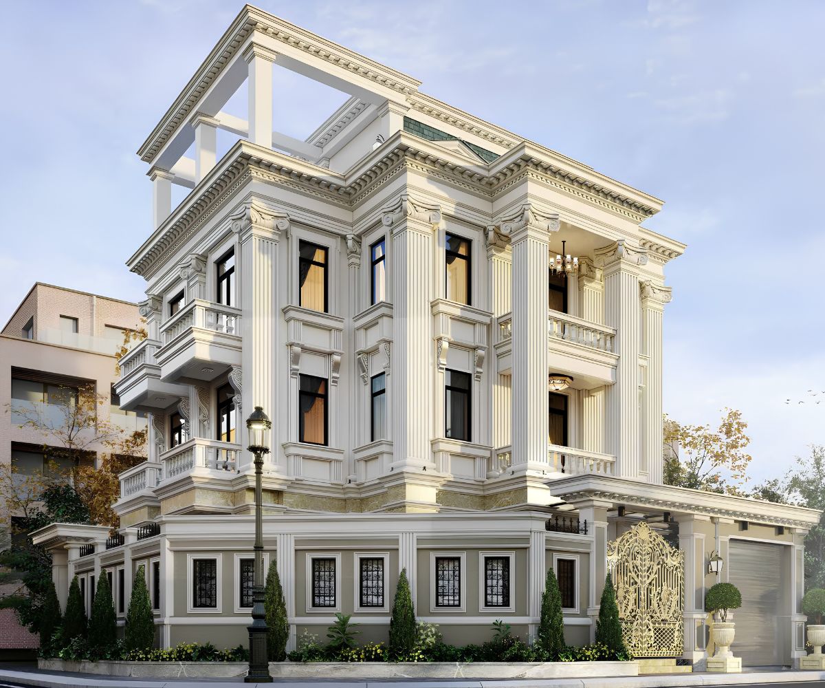 Kính cường lực, ban công rộng và mái Mansard tạo nên diện mạo sang trọng, thông thoáng  (Ảnh: Sưu tầm)