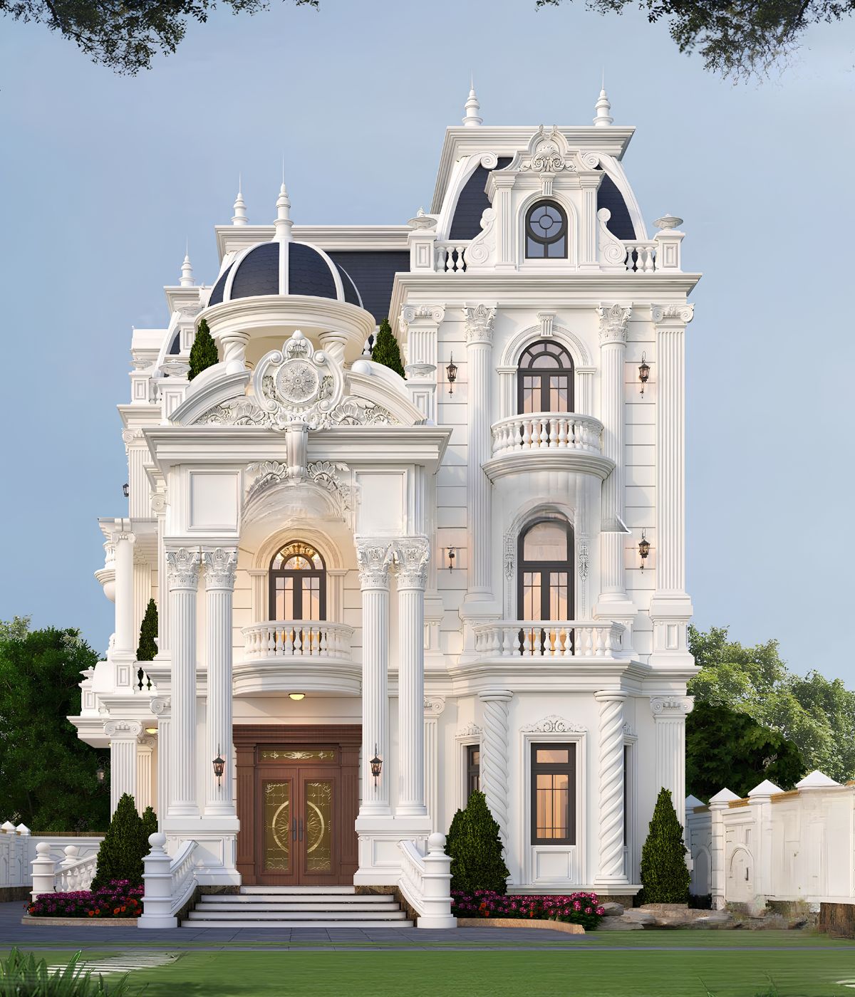 Khuôn viên rộng cho phép kết hợp biệt thự sân vườn, gara và hồ bơi tiện nghi (Ảnh: Sưu tầm)
