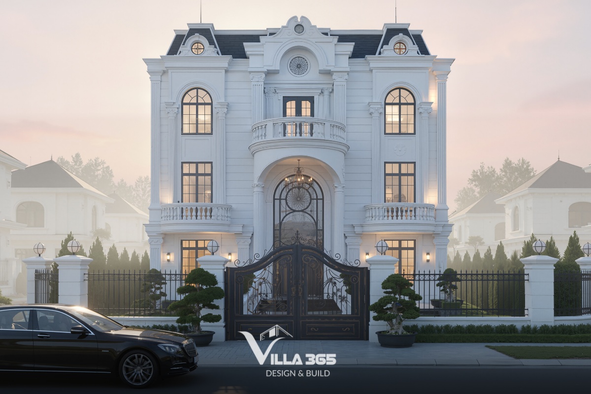Biệt thự 3 tầng mái Mansard là lựa chọn bền vững cho gia chủ yêu vẻ đẹp sang trọng, quyền quý