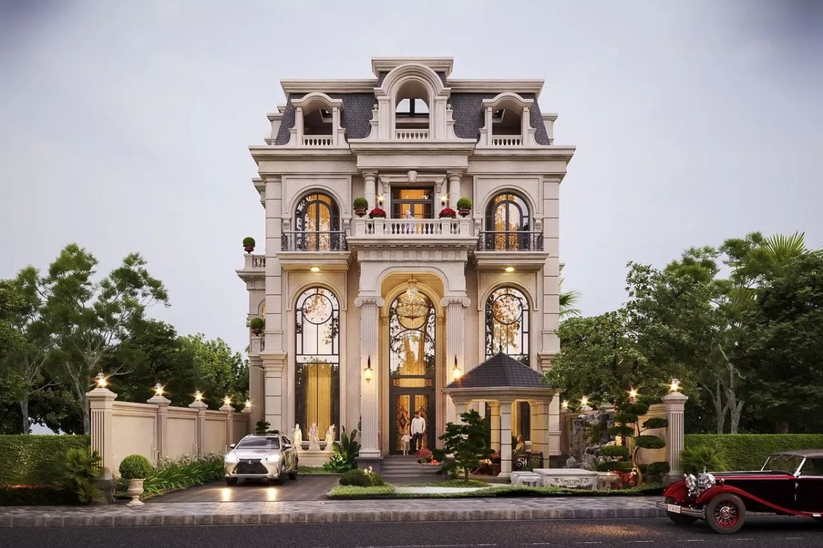 Với tỷ lệ kiến trúc được kiểm soát tốt, biệt thự tân cổ điển vừa thể hiện vị thế gia chủ, vừa bảo đảm công năng sống tiện nghi  (Ảnh: Sưu tầm)