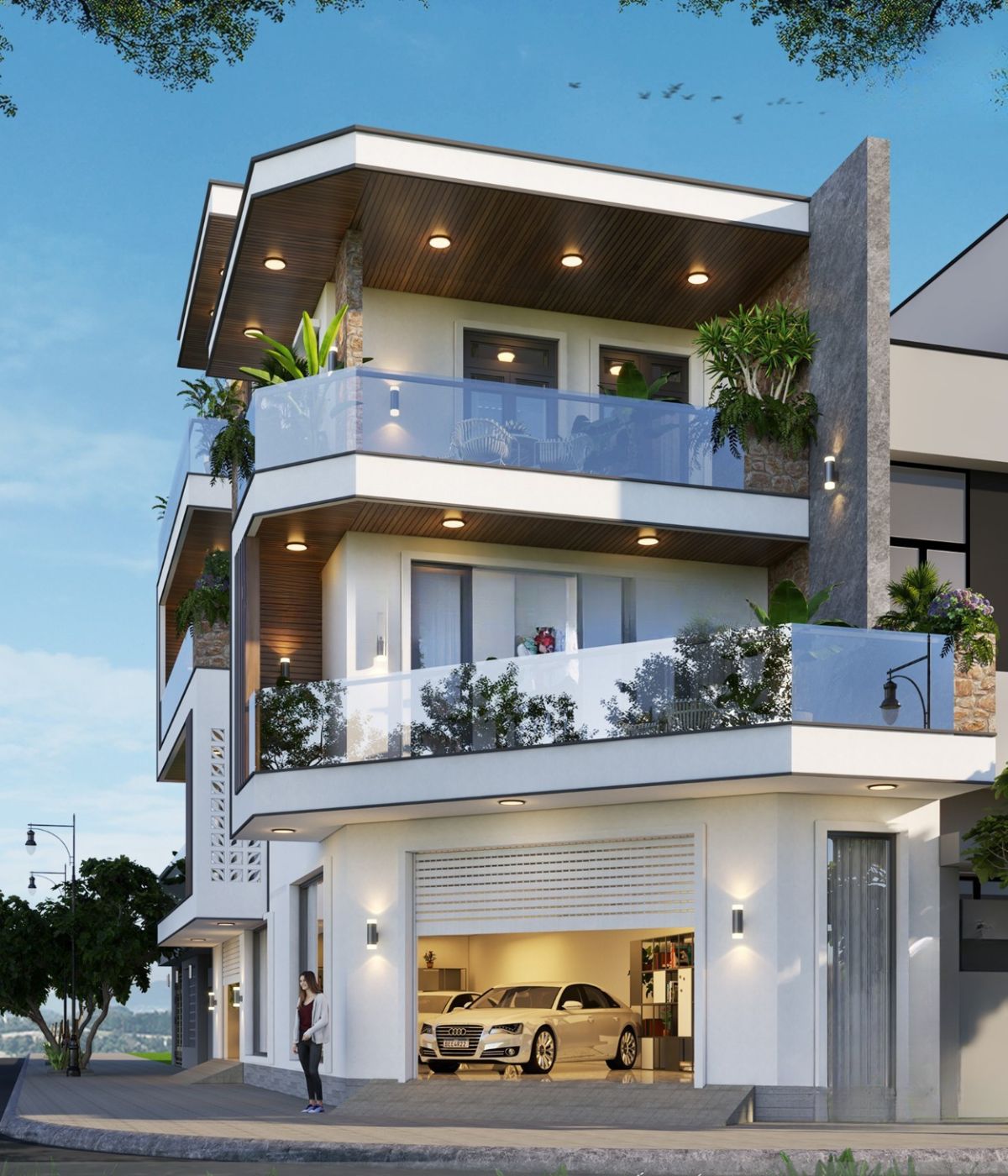 Biệt thự 3 tầng mặt tiền 10m kết hợp kinh doanh phù hợp với những lô đất nằm trên trục đường lớn hoặc khu dân cư sầm uất  (Ảnh: Sưu tầm)