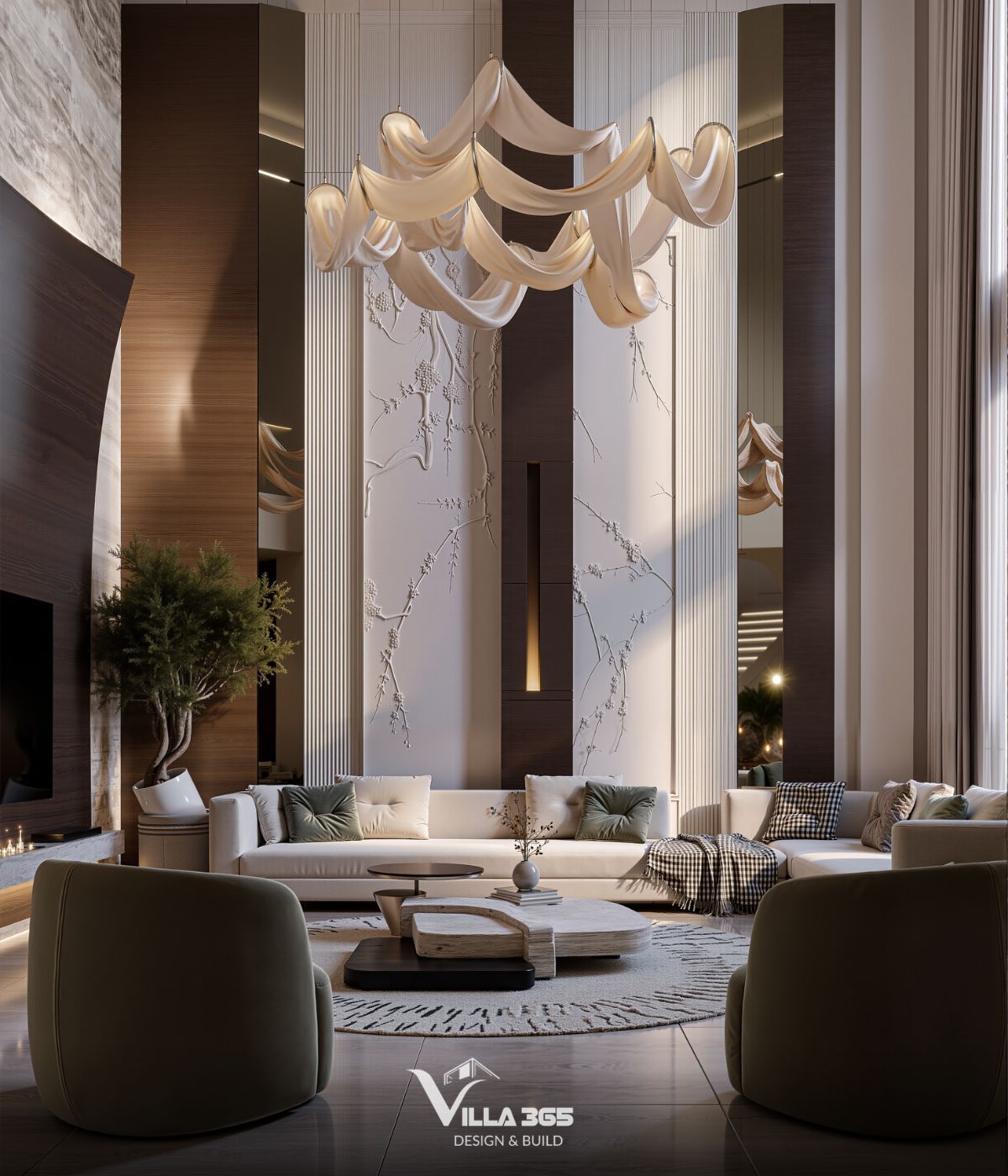 Biệt thự 3 tầng thông tầng trên 350m² có lợi thế về chiều cao, tạo nên không gian sống phóng khoáng và giàu tính biểu tượng 