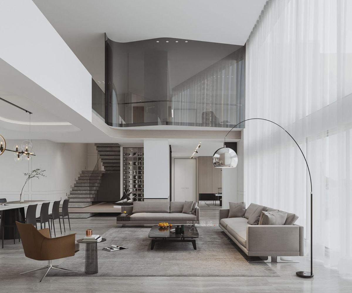 Mẫu biệt thự thông tầng đẹp trên 350m² thể hiện rõ đẳng cấp gia chủ qua quy mô, ánh sáng và tổ chức không gian sang trọng (Ảnh: Sưu tầm)