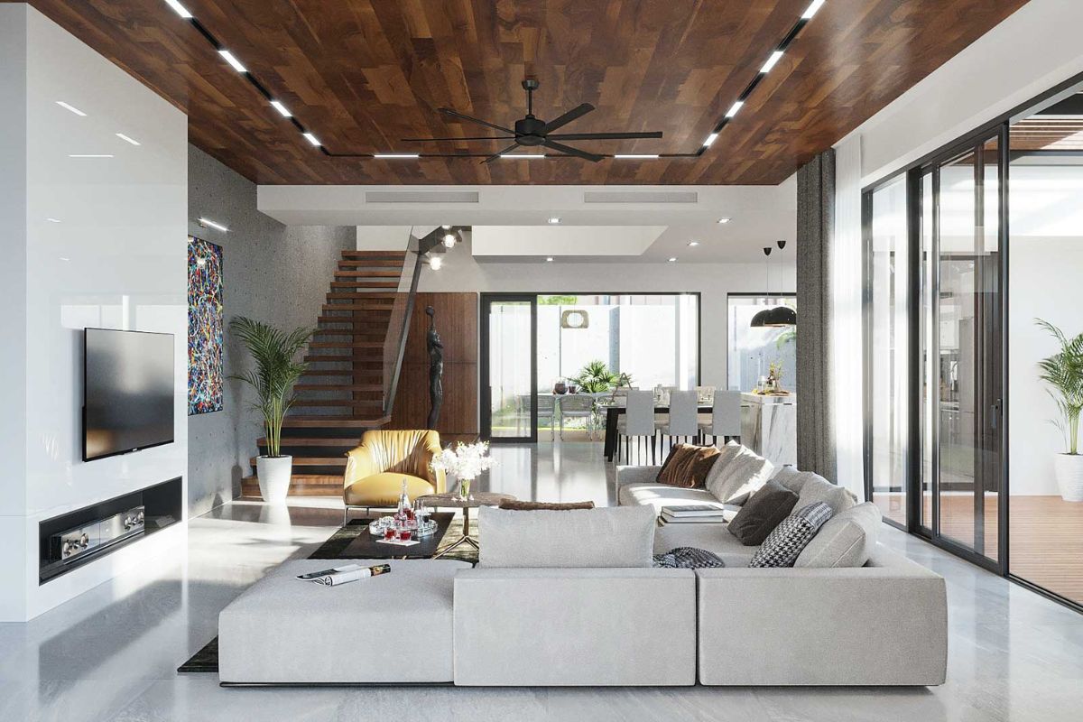 Mẫu cầu thang biệt thự đẹp, hợp phong thủy 2026 44 Với cầu thang biệt thự 3 tầng, sự thuận tiện khi di chuyển và vị trí chiếu nghỉ cần được ưu tiên song song với yếu tố thẩm mỹ (Ảnh: Sưu tầm)