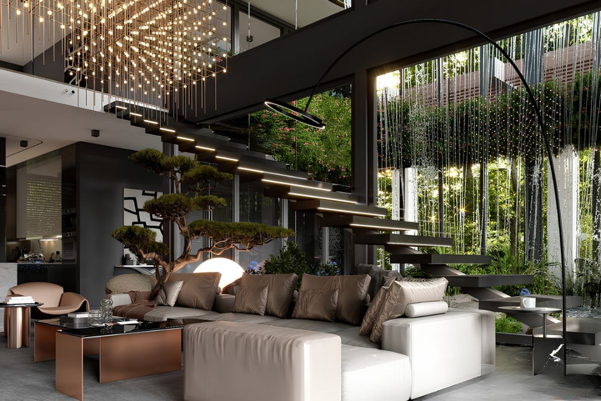 Mẫu cầu thang biệt thự đẹp, hợp phong thủy 2026 52 Một số bậc được xem là đẹp chỉ thực sự phù hợp khi không khiến chiều cao bậc hoặc độ dốc cầu thang trở nên bất tiện (Ảnh: Sưu tầm)