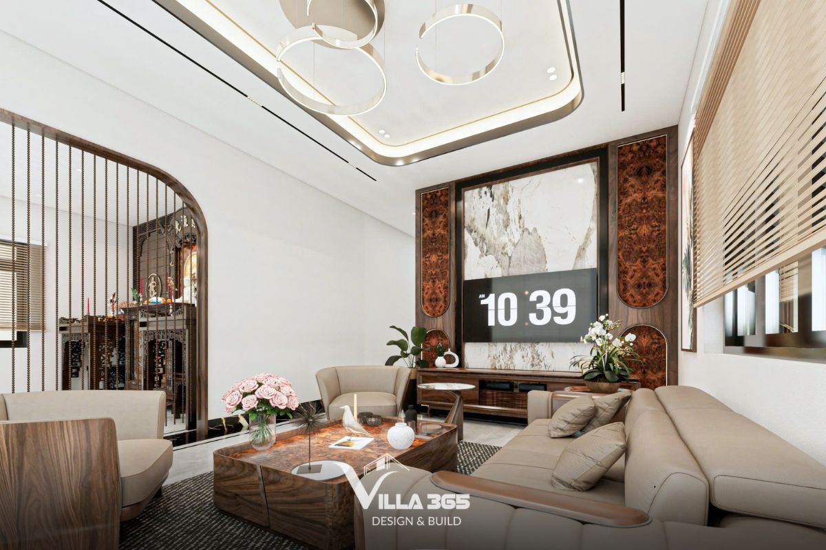 Thiết kế nội thất Homebound Villa - Nghệ thuật phân định không gian trong hình hài đương đại 2 Không cần những bức tường khép kín, Homebound Villa phân định không gian bằng hệ vách nhẹ, song gỗ và tủ đa năng để giữ cho toàn bộ ngôi nhà luôn thông thoáng