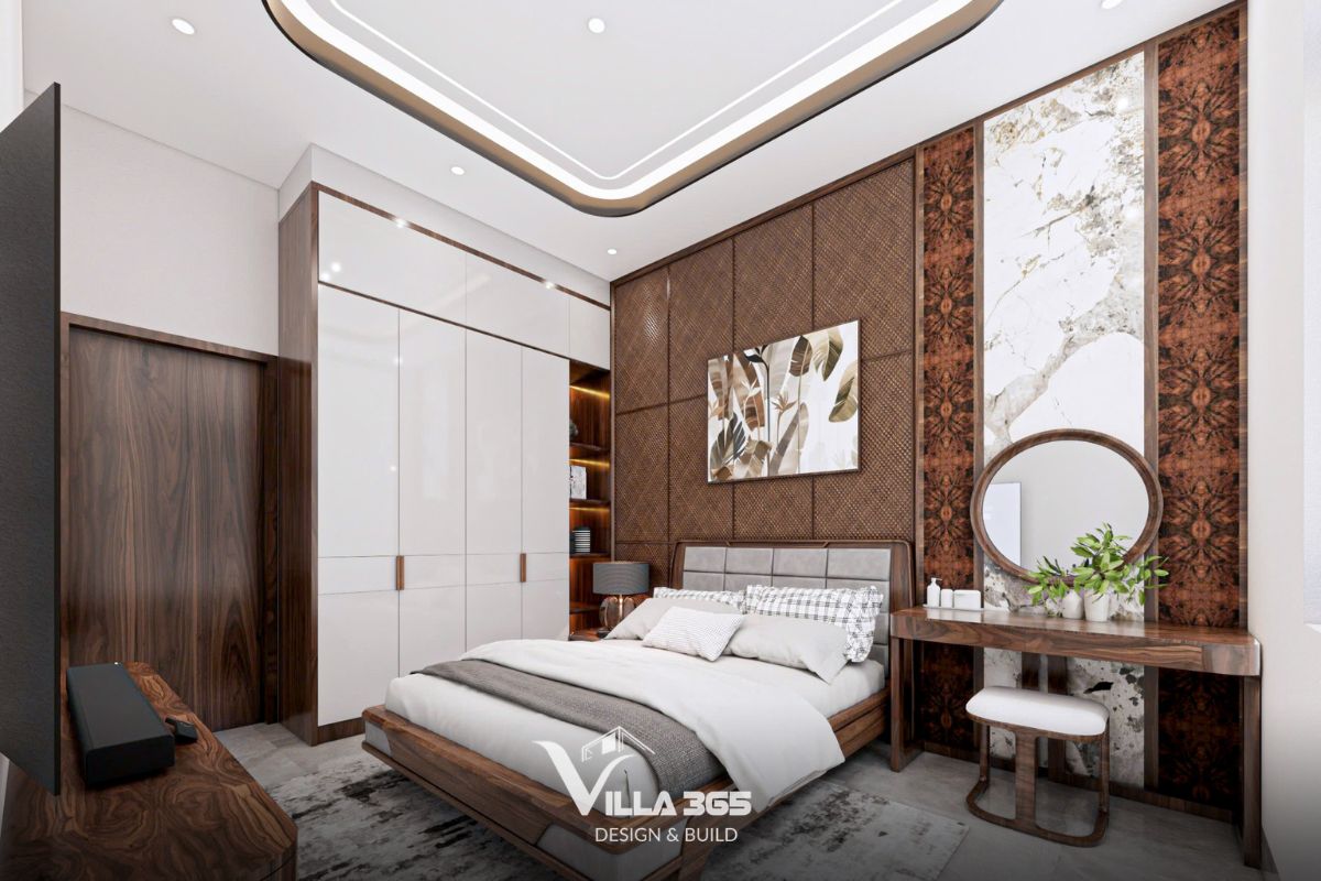 Thiết kế nội thất Homebound Villa - Nghệ thuật phân định không gian trong hình hài đương đại 11 Các mảng gỗ đặt làm riêng được xử lý lúc cầu kỳ, lúc tối giản, thanh lịch