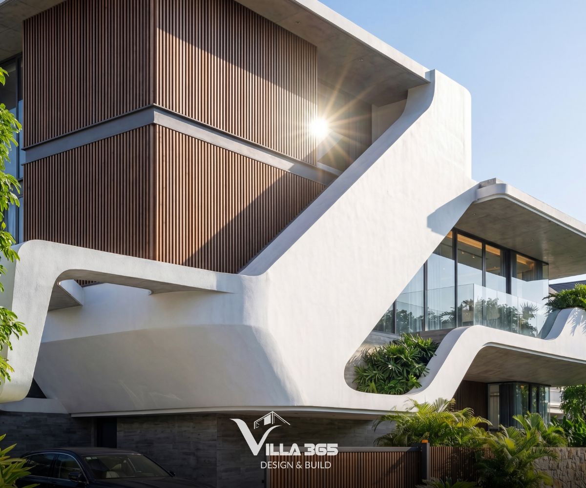 Không cần đến những chi tiết trang trí cầu kỳ, Ribbon Villa vẫn khác biệt nhờ cách tổ chức đường nét, hình khối và vật liệu đầy chủ ý