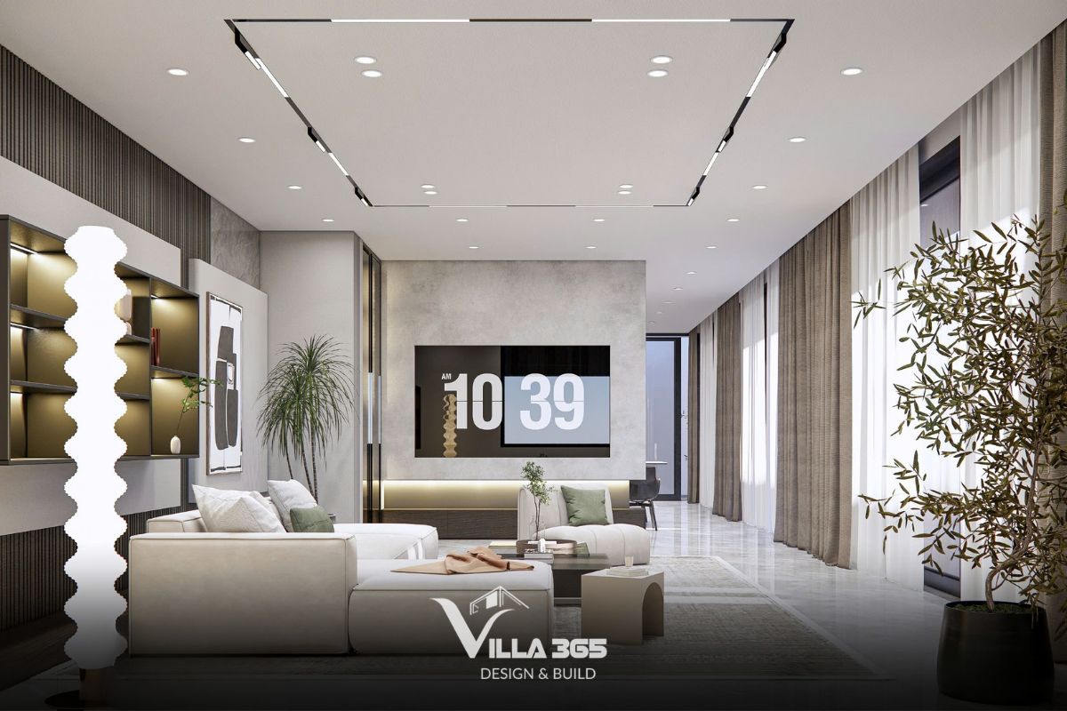 Thiết kế nội thất The Unfolding Villa - Cuộc chơi của những gam màu trung tính 1 Bảng màu trắng – kem mở ra một không gian sống sáng thoáng, nhẹ nhàng và đầy tinh tế