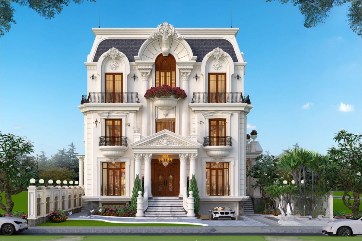 50+ Mẫu Biệt Thự Có Gara Đẹp Nổi Bật Tối Ưu Không Gian 20 Biệt thự 3 tầng có gara hầm là giải pháp tối ưu diện tích cho những khu đất đô thị cần ưu tiên không gian sinh hoạt tầng nổi (Ảnh: Sưu tầm)