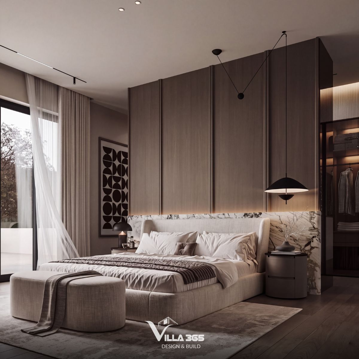 Thiết kế nội thất Eco Luxe Villa - Nốt trầm tĩnh lặng giữa lòng phố biển 14 Tông gỗ được trải dài từ vách ốp, sàn đến đồ nội thất, tạo sự nhất quán cho toàn bộ không gian sống