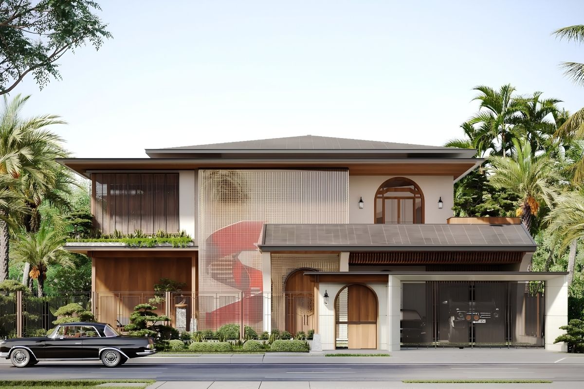 Báo giá dịch vụ thiết kế biệt thự Cần Thơ mới nhất 2026 4 Thiết kế biệt thự 2 tầng Cần Thơ là lựa chọn phù hợp để cân bằng diện tích sử dụng, sân vườn và nhu cầu của gia đình (Ảnh: Sưu tầm)